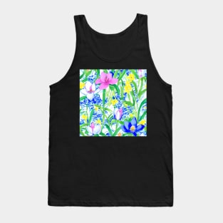 Preppy wild flowers seamless pattern Tank Top